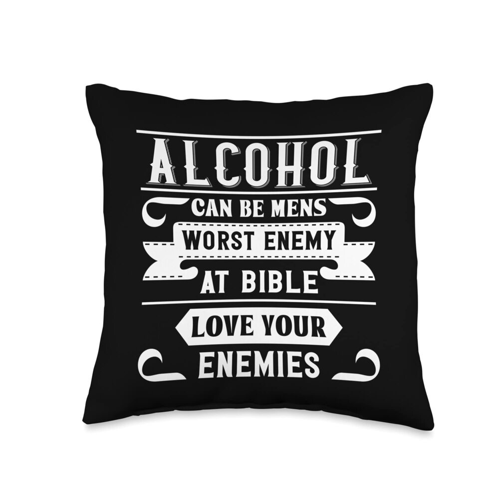 2943 Alcohol Drinking Party Quote Bible Verse Throw Pillow